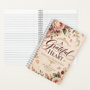 Vintage Shabby Chic Grateful Heart Prayer Notebook