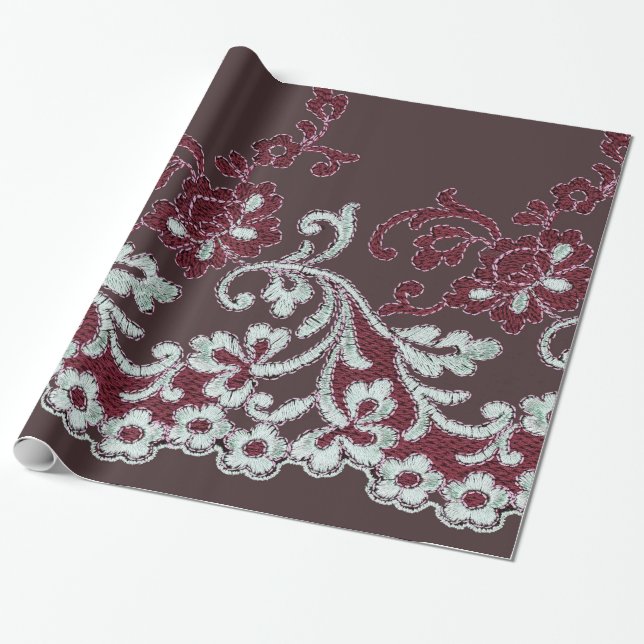 Vintage Shabby-Chic Lace Wrapping Paper (Unrolled)