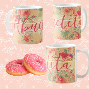 Vintage Shabby Chic Personalised Abuelita Spanish Coffee Mug