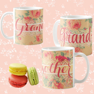Vintage Shabby Chic Personalised Grandmother Coffee Mug