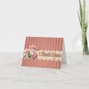 Vintage Shabby Chic Personalised Thank You Card