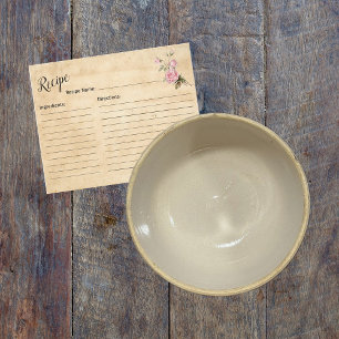 Vintage Shabby Chic Recipe Card
