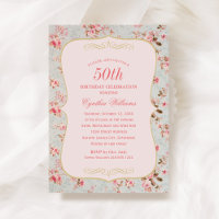 Vintage Shabby Chic Rose Birthday