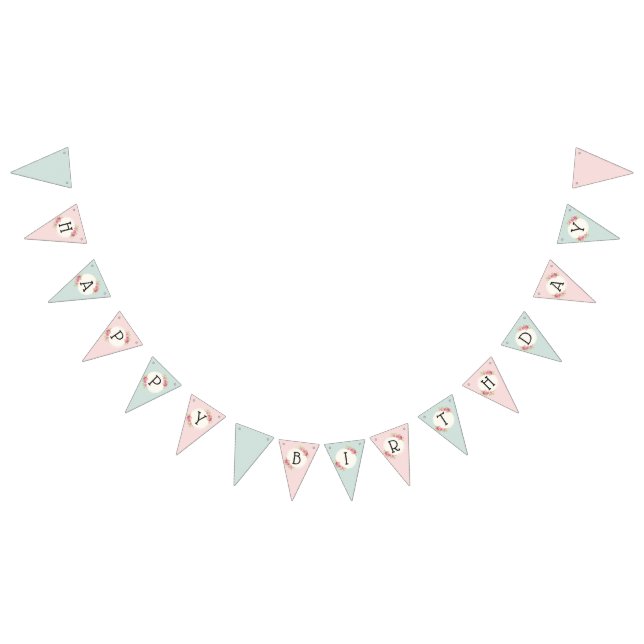 Vintage Shabby Chic Roses Frame Bunting Flags (All)