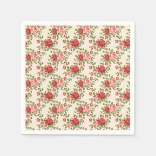 Vintage Shabby Chic Roses Pattern Napkin
