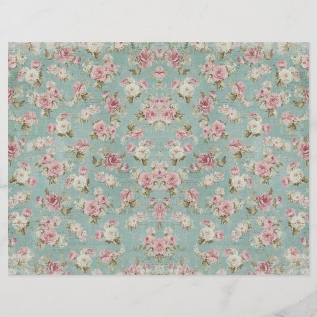 Vintage Shabby Chic Scrapbook Paper (Front)