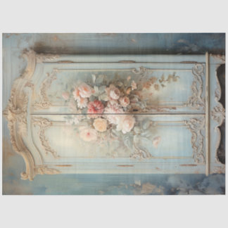 Vintage shabby chic wardrobe floral pastel green tissue paper