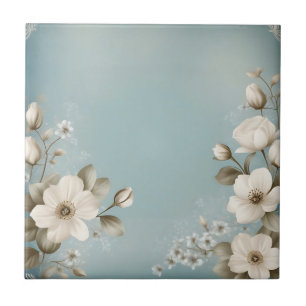 Vintage Shabby Flowers Ceramic Tile