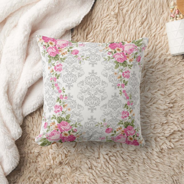 Vintage Shabby Flowers Cushion (Blanket)