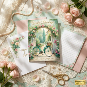 Vintage Shabby Mint Green Garden Scrapbook Paper