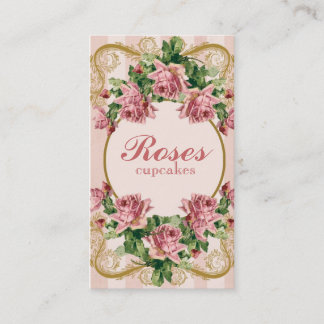 Vintage Shabby Roses Business Card