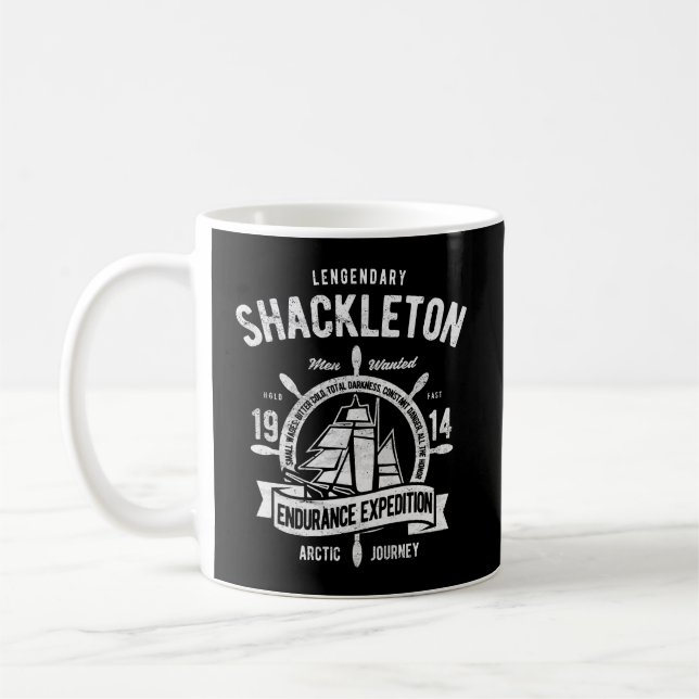 Vintage Shackleton Expedition Antarctica Coffee Mug (Left)