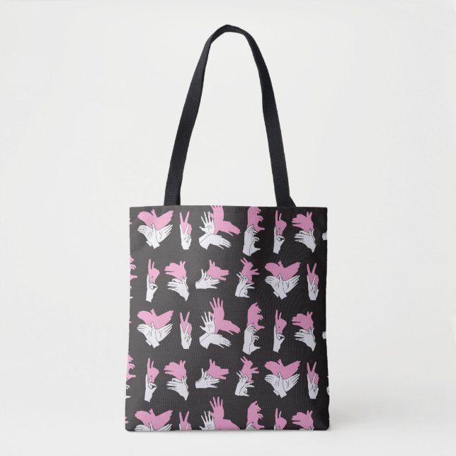 Vintage Shadow Hand Pattern Design Tote Bag (Front)