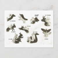 Vintage, shadow puppet shapes, ombres chinoises