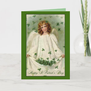 Vintage Shamrock Angel St. Patrick's Day Card