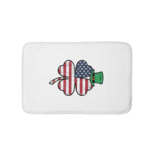 Vintage Shamrock Flag St. Patricks Day Bath Mat