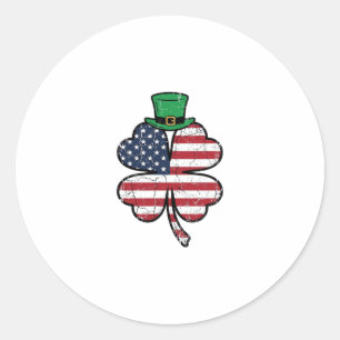 Vintage Shamrock Flag St. Patricks Day Classic Round Sticker