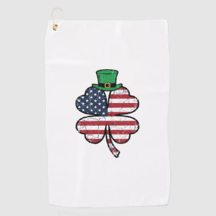 Vintage Shamrock Flag St. Patricks Day Golf Towel