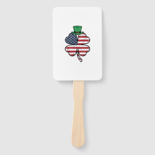 Vintage Shamrock Flag St. Patricks Day Hand Fan
