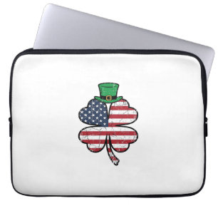 Vintage Shamrock Flag St. Patricks Day Laptop Sleeve