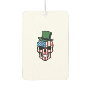 Vintage Shamrock Skull Flag Vector Design_1 Car Air Freshener