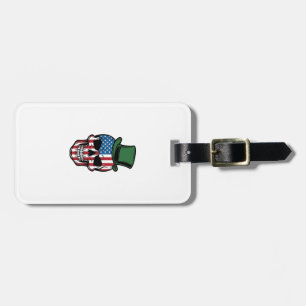 Vintage Shamrock Skull Flag Vector Design_1 Luggage Tag