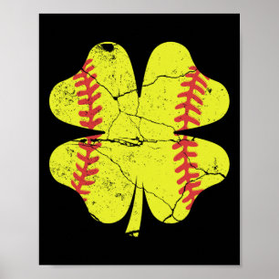 Vintage Shamrock Softll Shirt St Patricks Day Wome Poster