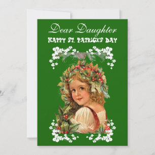 Vintage Shamrocks Happy St. Patrick's Day Daughter Holiday Card