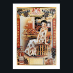 Vintage Shanghai China Golden Valley Beer Ad  Poster<br><div class="desc">Enjoy this vintage advertising postcard from Shanghai, China from the early 20th century! These images, primarily produced in Shanghai in the 1920s, 1930s and 1940s, showcased a blend of Eastern and Western design as well as representations of modern women and Shanghai beauty. This kitschy vintage beet advertisement features a fresh...</div>