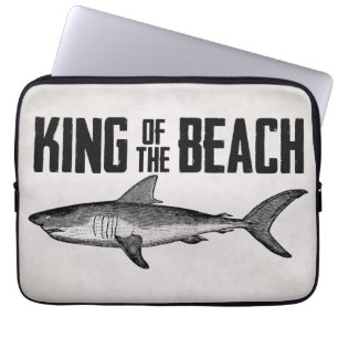 Vintage Shark Beach King Laptop Sleeve