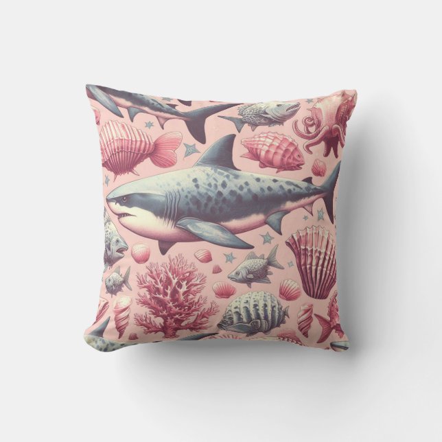 Vintage Shark Seamless Cushion (Front)