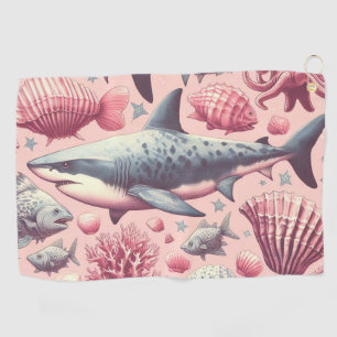 Vintage Shark Seamless Golf Towel