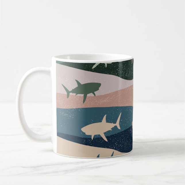 VINTAGE SHARK WAVE  COFFEE MUG (Left)