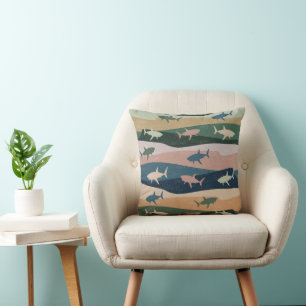 VINTAGE SHARK WAVE  CUSHION