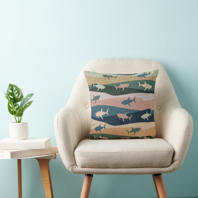 VINTAGE SHARK WAVE  CUSHION (Chair)