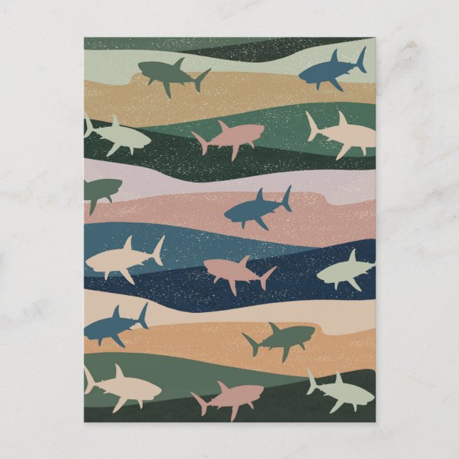 VINTAGE SHARK WAVE  POSTCARD (Front)