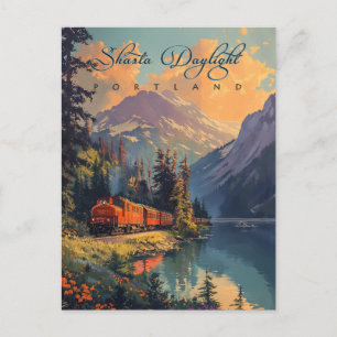Vintage Shasta Daylight Train Postcard