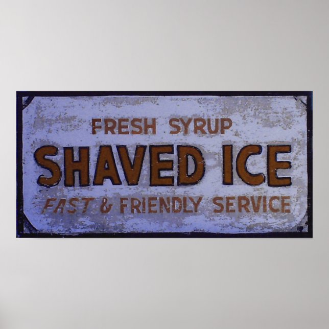 Vintage Shaved Ice Sign (Front)