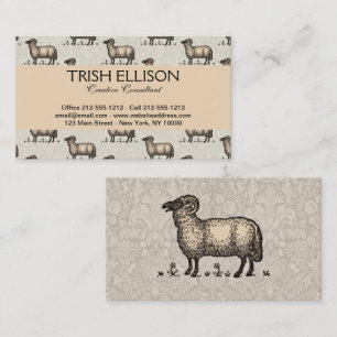 Vintage Sheep Illustration: Farm Classic Art Business Card