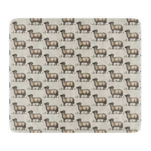 Vintage Sheep Illustration: Farm Classic Art Cutting Board
