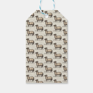 Vintage Sheep Illustration: Farm Classic Art Gift Tags