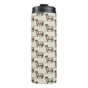 Vintage Sheep Illustration: Farm Classic Art Thermal Tumbler