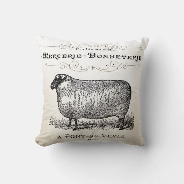 Vintage Sheep Pillow (Front)