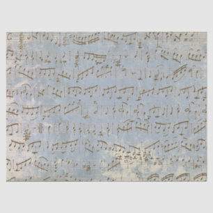 Vintage Sheet Music Aged Blue Decoupage Song