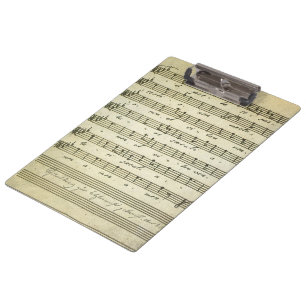 Vintage Sheet Music, Antique Musical Score 1810 Clipboard
