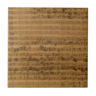 Vintage Sheet Music by Johann Sebastian Bach Ceramic Tile