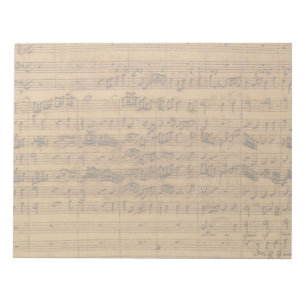 Vintage Sheet Music by Johann Sebastian Bach Notepad