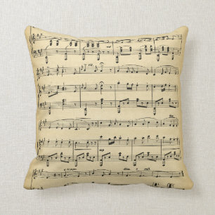 Vintage Sheet Music Cushion