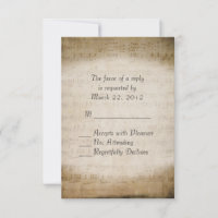 Vintage Sheet Music Custom RSVP