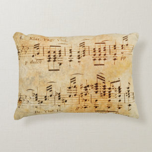 Vintage Sheet Music Decorative Cushion